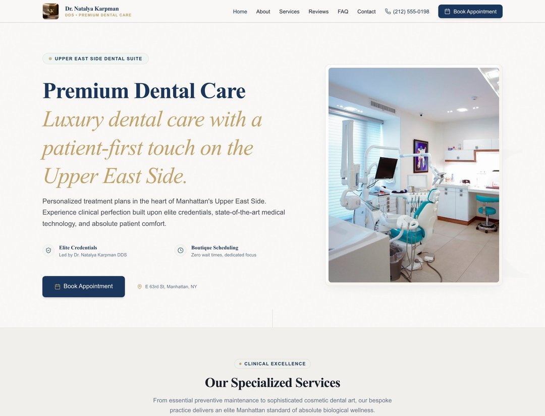 Dr. Natalya Karpman DDS - Premium Dental Clinic Website
