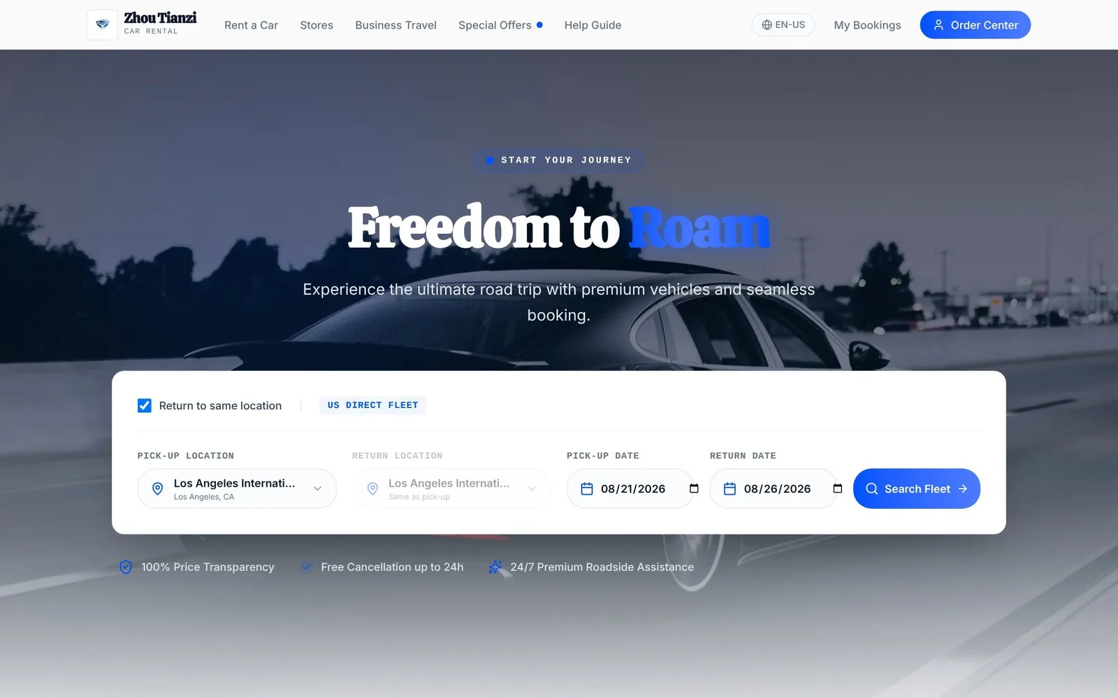 ZhouTianzi Car Rental AutoCoder template screenshot